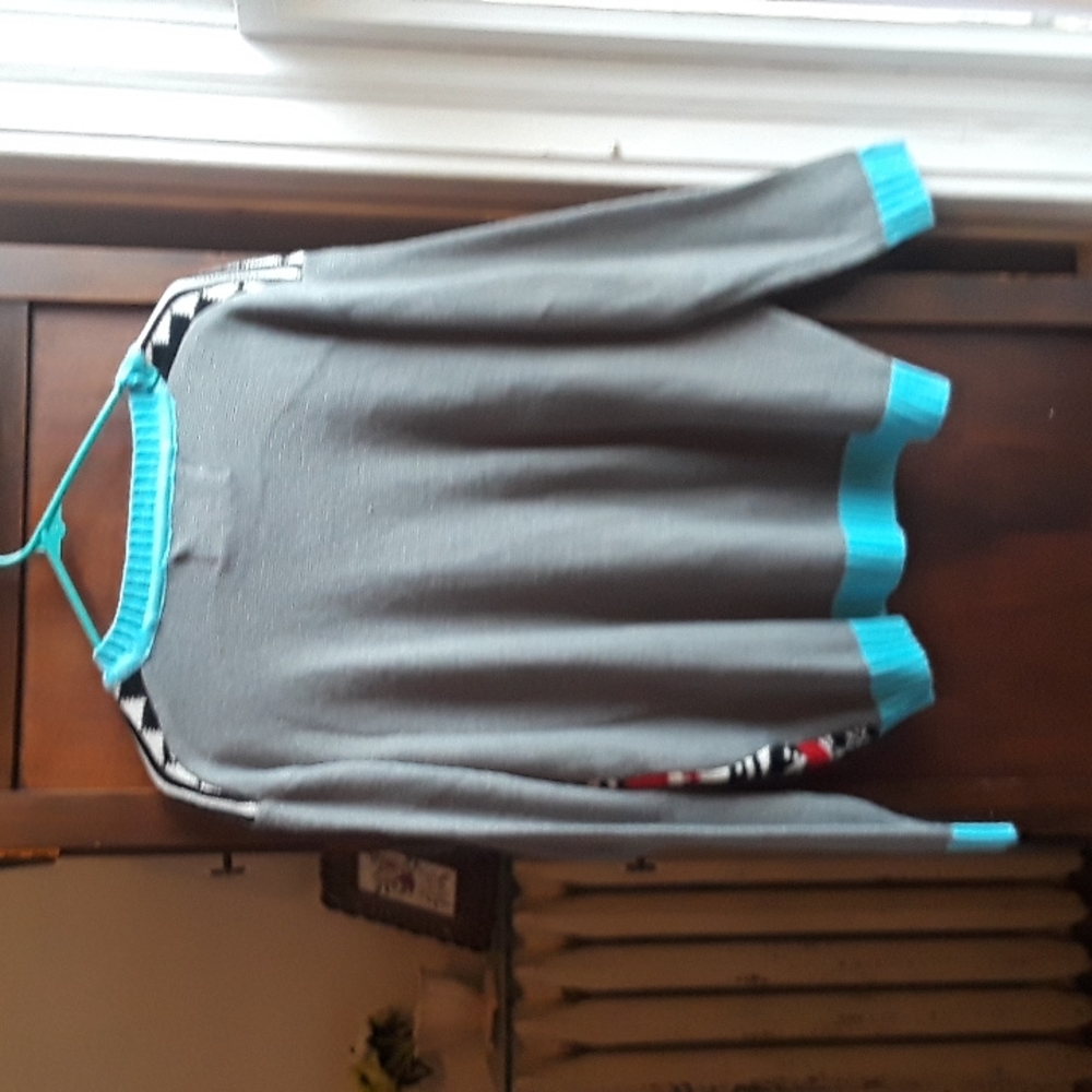 Merry Christmas size L oversized grandpa ugly sweater w/fake buttons - Picture 4 of 4